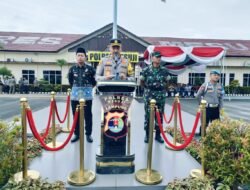 Jajaran Polres Mesuji Melaksanakan Apel Gelar Pasukan Operasi Ketupat Krakatau Pengamanan Idul Fitri 1446 H