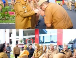 Walikota Bandar Lampung Hj. Eva Dwiana Pimpin apel Mingguan Lanjut Halal Bihalal