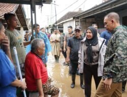 Walikota Bandar Lampung Eva Dwiana Meninjau lokasi terdampak banjir di kecamatan panjang