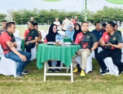Kapolres Mesuji bersama Bupati Mesuji membuka pertandingan Bola Volly Semi Open Turnamen Putri dalam rangka Hari Bhayangkara Ke-79