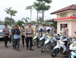 Jajaran Polres Mesuji melaksanakan Apel Gelar Pasukan Ops Patuh Krakatau di Lapangan Apel Mapolres setempat