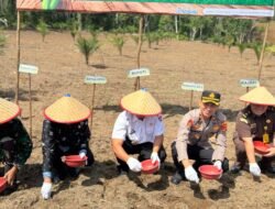 Polres Mesuji melaksanakan Penanaman Jagung Serentak Kuartal IV dan Peresmian Gudang Ketahanan Pangan
