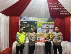 Kapolres Mesuji Didampingi Wakapolres dan Kasat Intel Secara Langsung Mengunjungi Beberapa Pos Pam dan Pos Yan di wilayah Kabupaten Mesuji