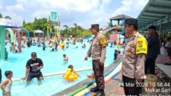Personel Gabungan Polres Mesuji Melaksanakan Pengamanan di Tempat Wisata Taman Kehati