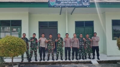 Kapolsek Metro Selatan Perkuat Sinergitas TNI-Polri, Kunjungi Koramil 411-03/MS