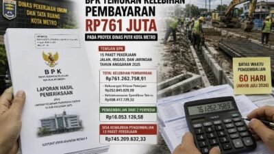 BPK Temukan Kelebihan Bayar Rp761 Juta pada 15 Proyek Dinas PUTR Kota Metro, Baru Rp16 Juta Dikembalikan