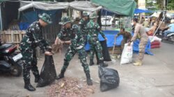 Danrem 043/Gatam Pimpin Aksi Bersih Pasar Cendrawasih Sambut HUT Ke-1 Kodam XXI/Radin Inten