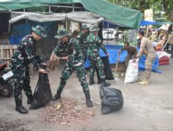 Danrem 043/Gatam Pimpin Aksi Bersih Pasar Cendrawasih Sambut HUT Ke-1 Kodam XXI/Radin Inten