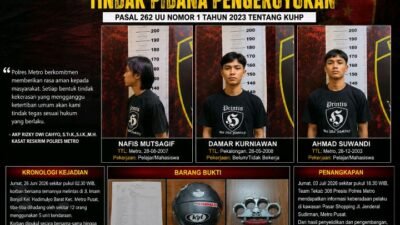 Brutal di Tengah Malam, Tiga Pelaku Pengeroyokan di Metro Akhirnya Dibekuk Polisi