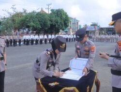 Kapolres Metro Polda Lampung Pimpin Upacara Sertijab Kasat Lantas