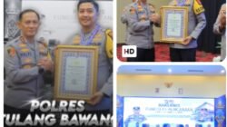 Polres Tulang Bawang Raih Predikat WBK, Kapolres Tulang Bawang Akbp Adri Bhirawasto Terima Penghargaan dari Kapolda Lampung