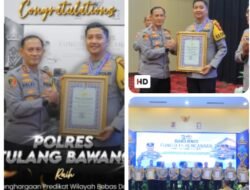 Polres Tulang Bawang Raih Predikat WBK, Kapolres Tulang Bawang Akbp Adri Bhirawasto Terima Penghargaan dari Kapolda Lampung