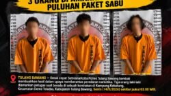 Satresnarkoba Polres Tulang Bawang Gerebek Kontrakan Dini Hari, 3 Orang Di Amankan Bersama Puluhan Paket Sabu